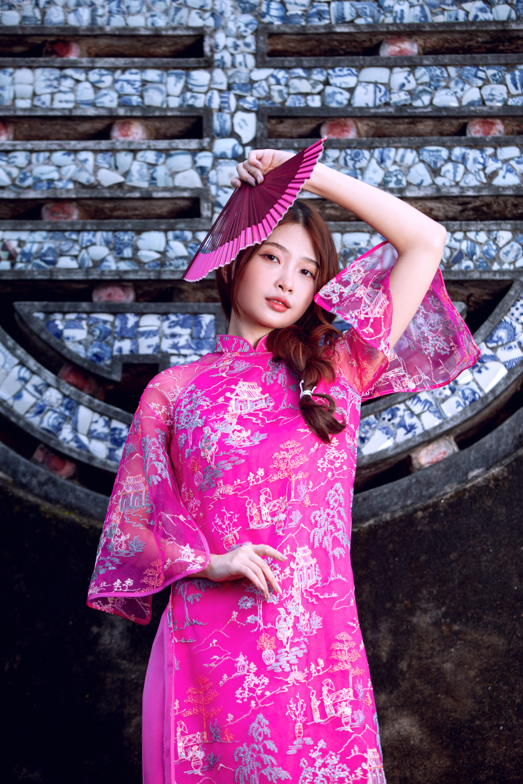 ÁO DÀI HỒNG ĐIỆP